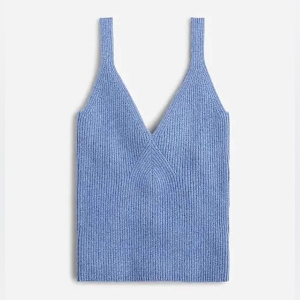 J.Crew Cashmere-blend sweater-tank in Heather Beachside Blue - Size M- Worn Once